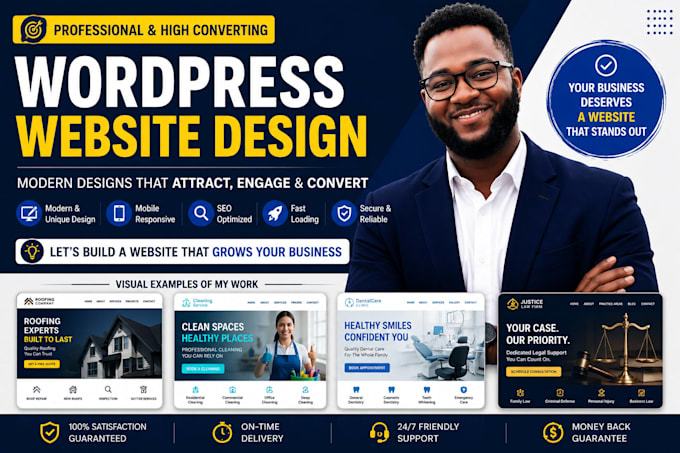 design roofing company wordpress website with elementor, SEO and lead generation