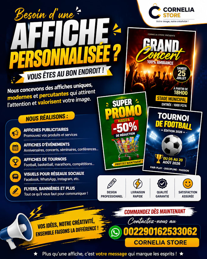 je vais créer une affiche professionnelle