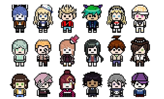 create custom pixel art characters, sprites sheet  animation and game assets