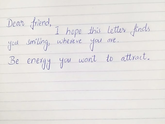 handwrite your personalized text in neat cursive handwriting