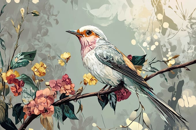 draw an animal and botanical illustration