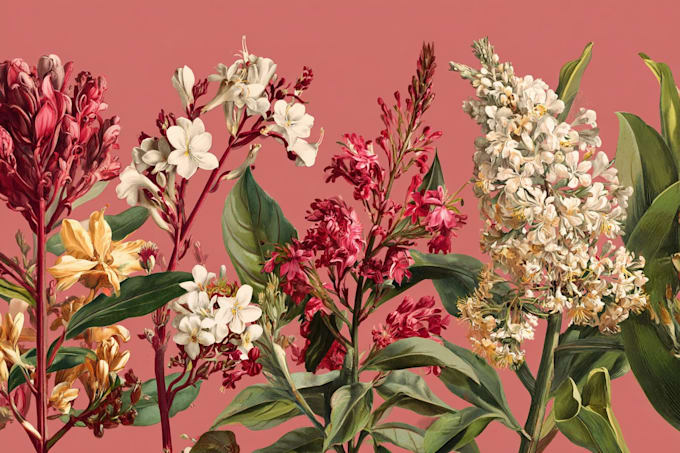 illustrate custom botanical plants flowers illustration