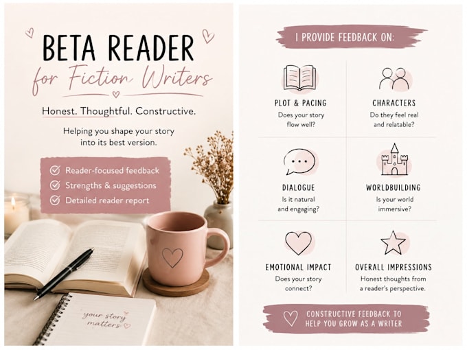 beta read your fantasy, romance, and ya manuscript