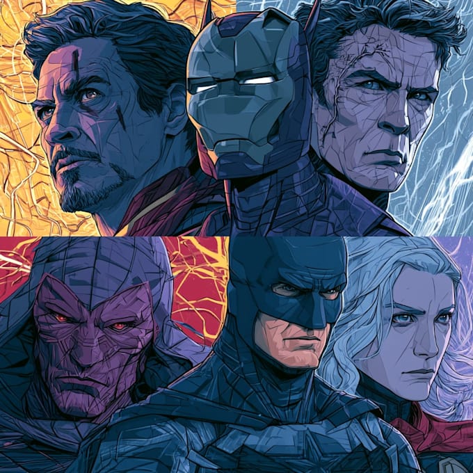 a superhero art illustration comic for you