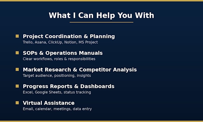 be your project coordinator and virtual project management assistant