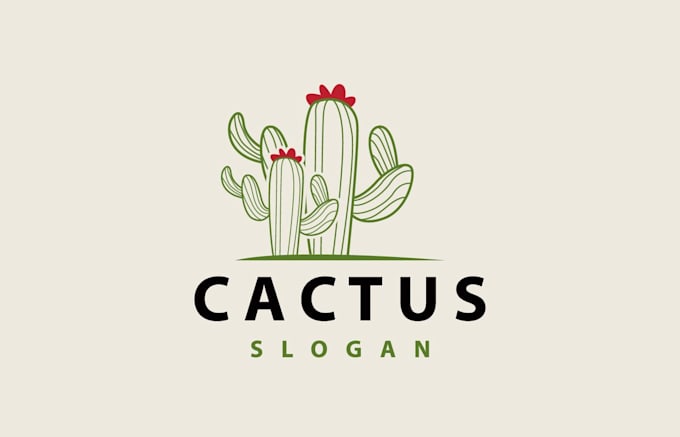 design a botanical watercolor boho cactus logo