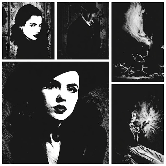 draw noir, horror and dark comic books art for your project