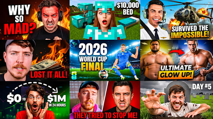 design viral mrbeast style youtube thumbnail for high ctr