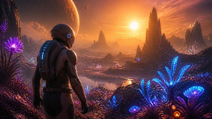 sci fi character illustration or sci fi character