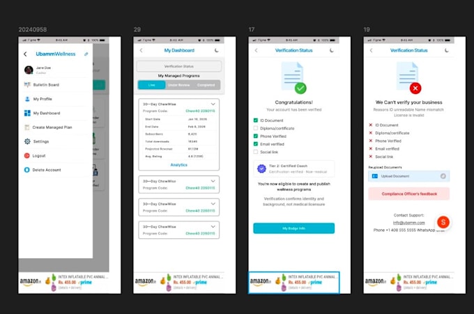 develop wellness app ,online trainer app,weight tracker app