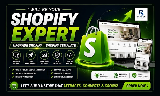 be your shopify expert, upgrade shopify, shopify template