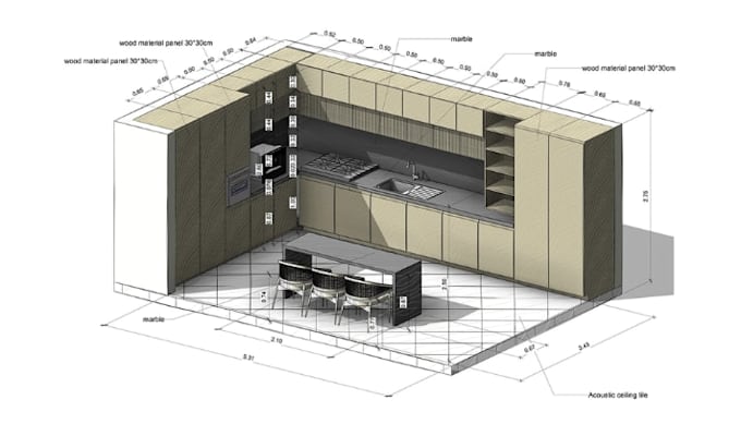 create kitchen cabinet, wardrobe and cabinetry shop drawings