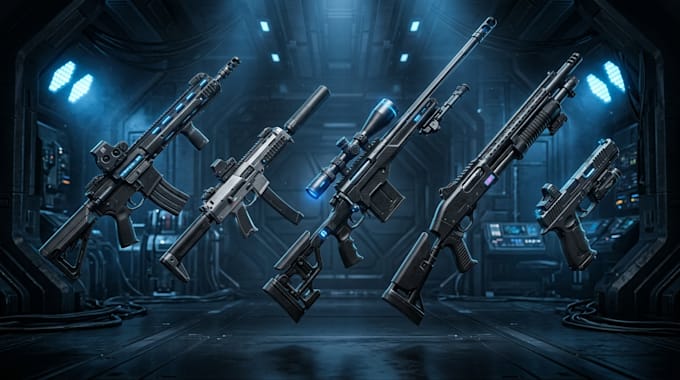 model, rigging unreal engine gun weapon, reload animation for game with vfx