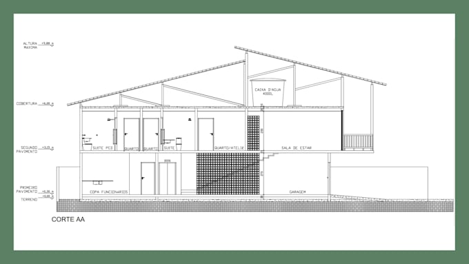 project in modeling 2d architecture autocad