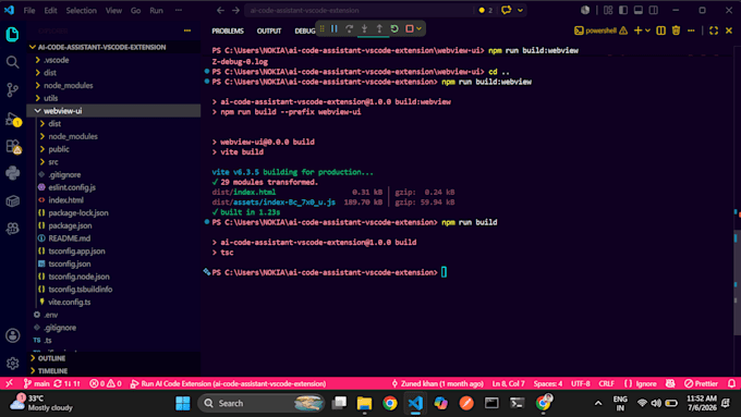 develop custom vs code extension or cli tool