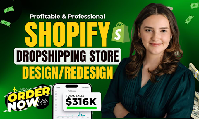 design shopify store, build shopify website, redesign shopify dropshipping store
