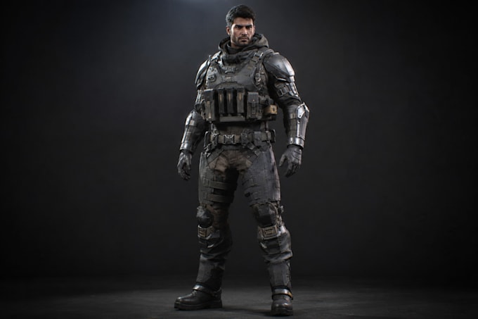create game ready with 3d character modeling for game, rigging and animation