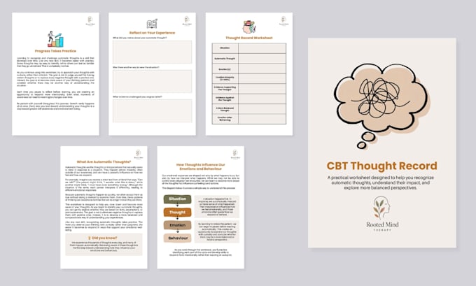design therapy worksheets, workbooks, client resources in canva