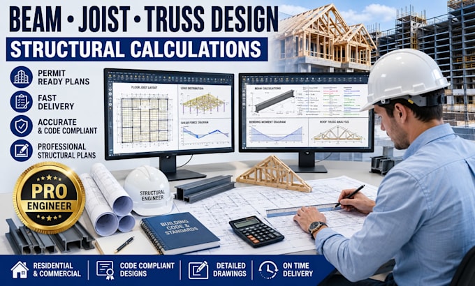 design professional beam joist, truss structural plans and calculations