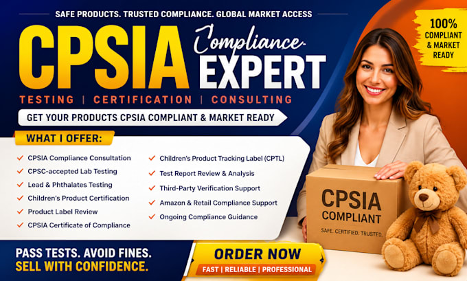 provide CPC certificate as per cpsia standards for amazon