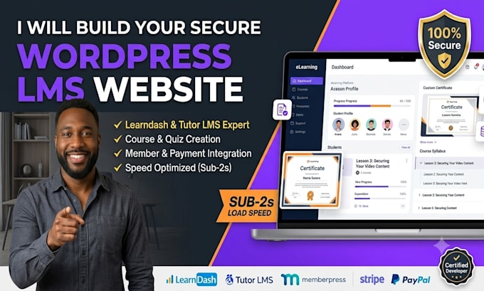 design a high converting wordpress lms website or online course website