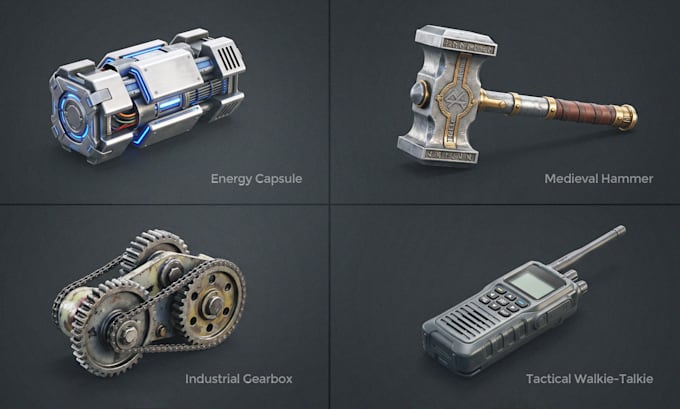 create game ready 3d prop models for unreal engine or unity