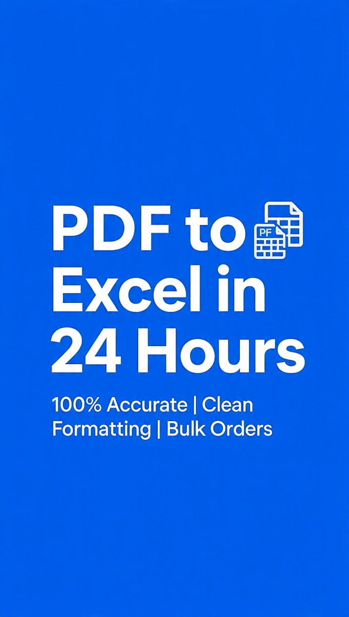 fast data entry PDF to excel with 24 hour delivery