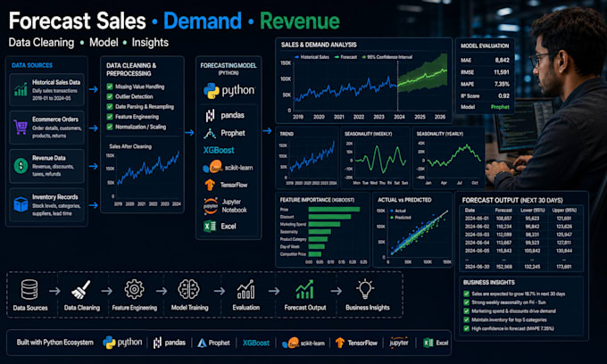 create sales demand forecasting and time series prediction with python