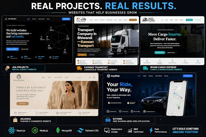 develop a responsive react website for your business