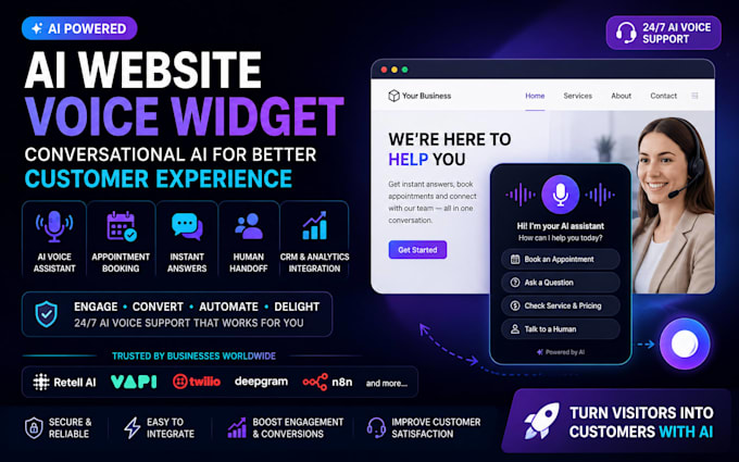 build ai website voice widget b2b conversational ai customer support automation