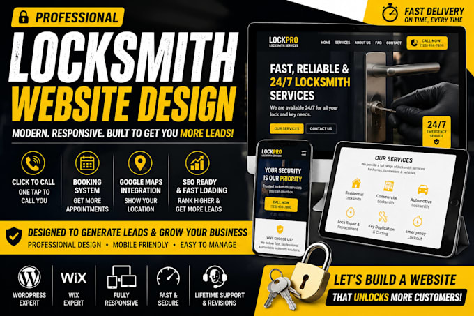 design locksmith website locksmith landing page handyman website with booking