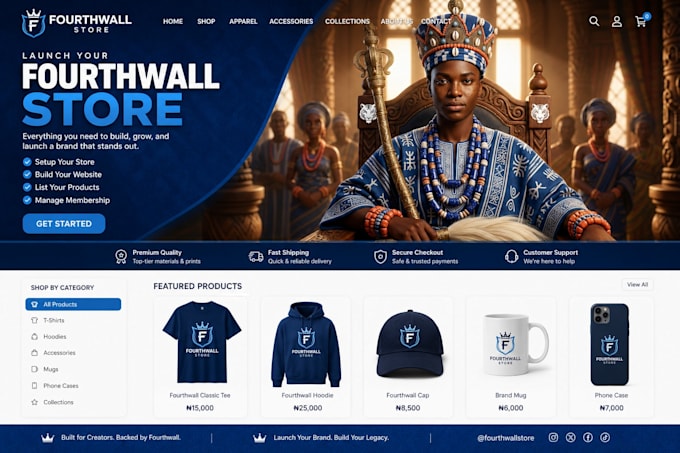 fourth wall website design redesign creator website optimize merch store