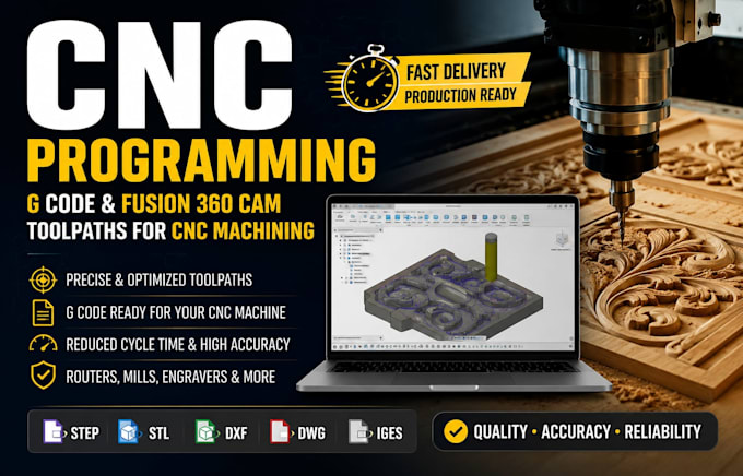 convert your cad model into cnc g code and cam toolpaths for machining