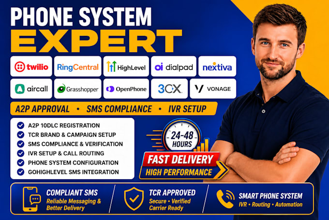 setup twilio a2p 10dlc ringcentral grasshopper dialpad ivr ghl sms compliance