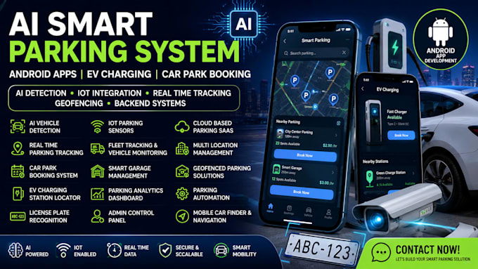 build ai android evcharging mobile tracking smart parking system car parking app