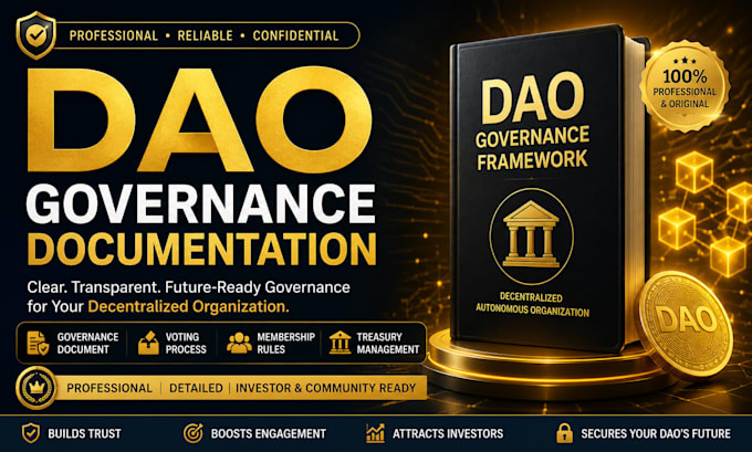 write professional dao governance documentation voting and treasury framework