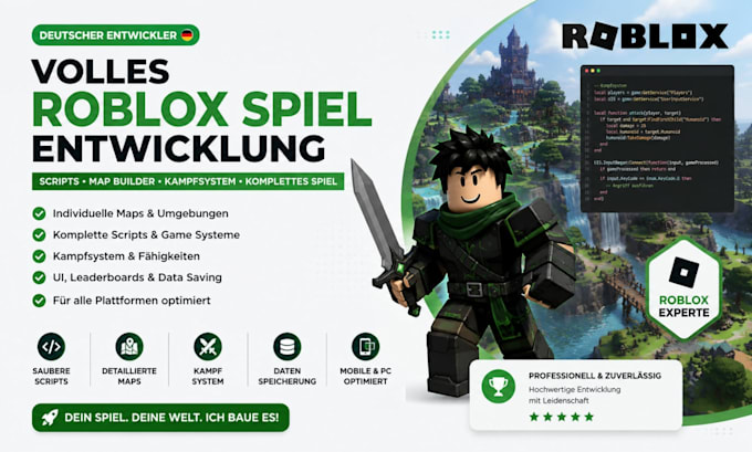 build german full roblox game scripts map builder combat game code development