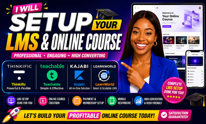 thinkific teachable kajabi learnworlds lms website course creation elearning