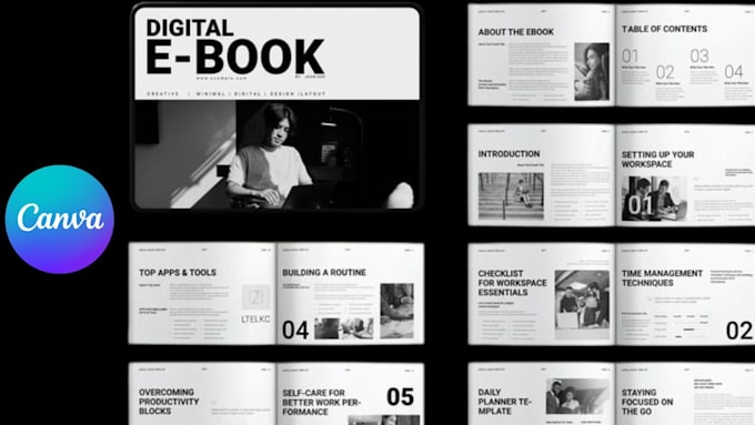 canva ebook design, workbook, lead magnet and ebook layout formatting