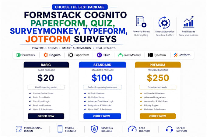 design formstack cognito paperform quiz surveymonkey typeform jotform surveys