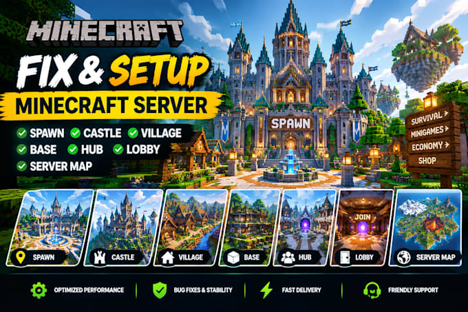fix setup minecraft server spawn castle village base hub lobby server map