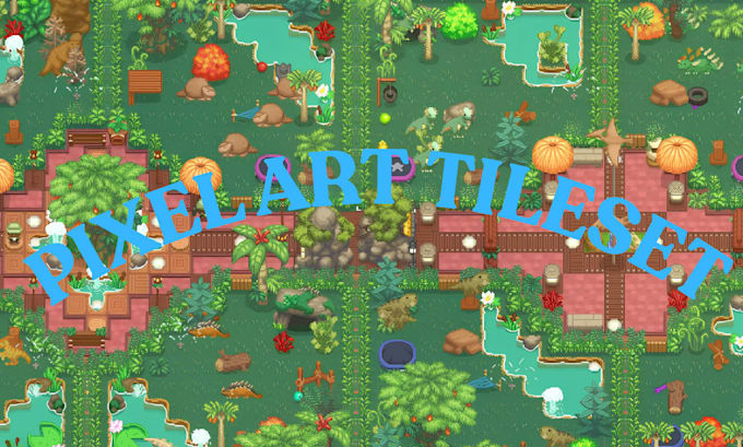 do pixel art tileset sprite sheet game environment pixel scene pixel character