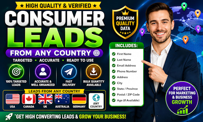 provide consumer leads from any country