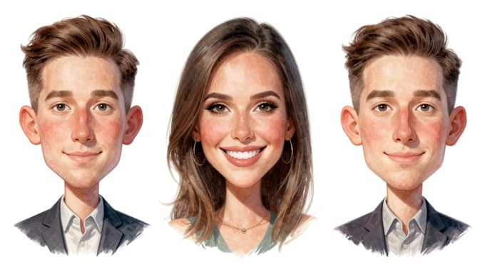 draw artistic cartoon caricatures