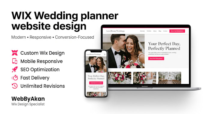 design wix wedding planner website for wix wedding planners event coordinators