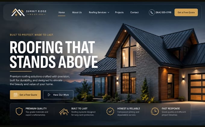 design squarespace roofing website electrician website plumbing website