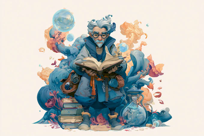paint a character illustration in a fantasy world