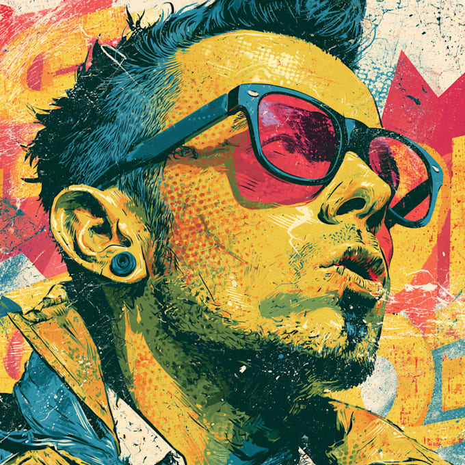 create cool retro comic art design illustration