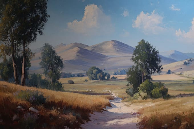 paint landscape in oil painting