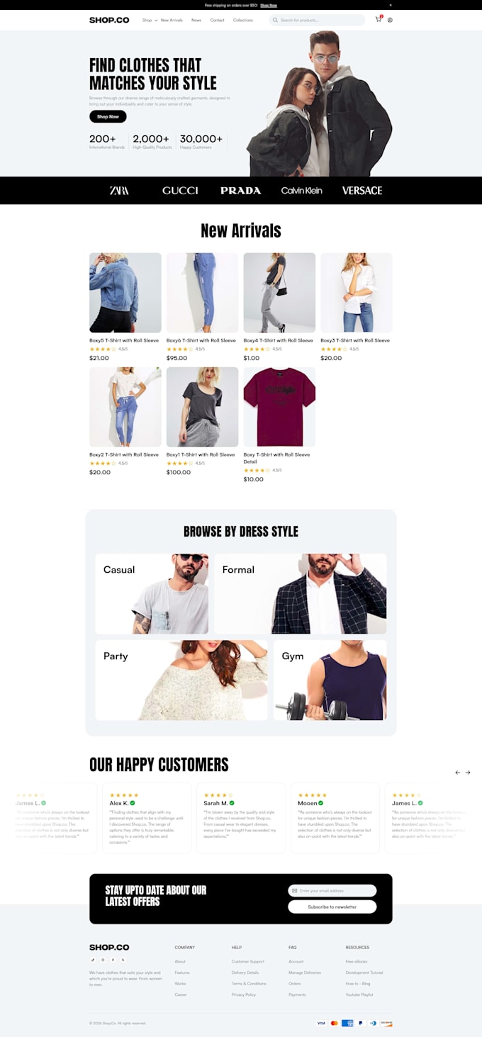 design and develop a shopify store